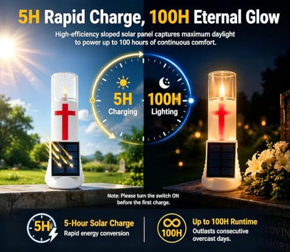 Solar Lights for Cemetery,IP65 Solar Light with Flower Holes - size: 4PACK