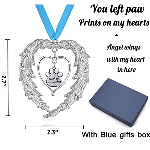 Pet Memorial Christmas Ornaments, Angel Wings Dog Remembrance Gift, Pet Memorial Gifts for Loss of Dog,Pet Bereavement Sympathy Gift, Xmas Tree Hanging Decorative Keepsake Frame Decor Pendant
