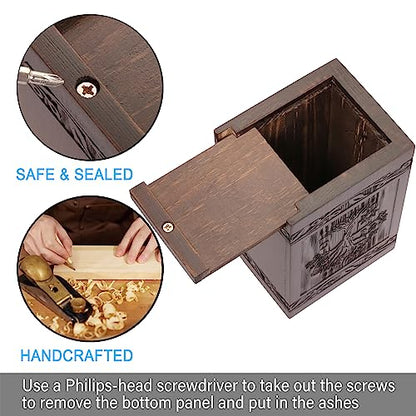 DGDCDV Small Keepsake Sharing Urn for Ashes-Wooden Mini Urn 20 Cubic Inches - size: Small - 1 Keepsake Urn