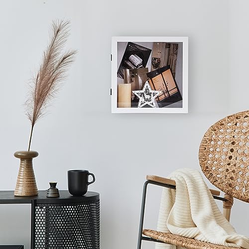 Muzilife 11x11 Shadow Box Wood Picture Frame, 2.16 Deep, Real Glass, White - color: White, size: 11x11