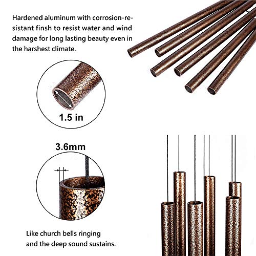 HOHIYA 50" Extra Large Outdoor Wind Chimes Deep Tone Aluminum - size: 50inch Copper Vein