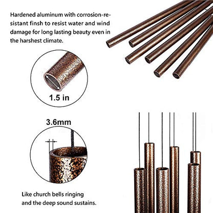 HOHIYA 50" Extra Large Outdoor Wind Chimes Deep Tone Aluminum - size: 50inch Copper Vein