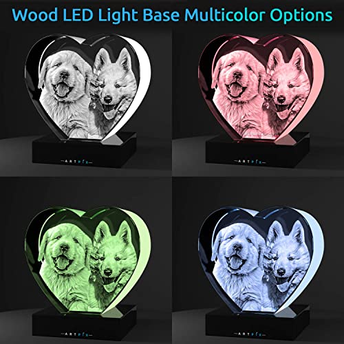 ArtPix 3D Crystal Photo, Personalized Gifts for Women, Wife, Her, Him, Men, Mom, Great Customized Gift With Your Own Photo - Anniversary, Wedding, Birthday - Custom Glass 3D Laser Etched Picture Frame - size: Medium Premium