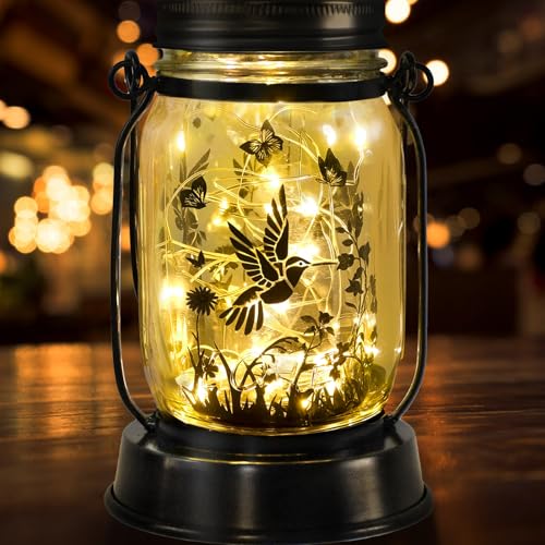 kyoryuger Hummingbird Gifts for Women/Mom/Grandma Hummingbird Solar Lanterns Mom Birthday Bird Lovers Lantern Birds Lights Solar Garden Decoration for Yard, Patio,Porch Torches, Home Decor - color: Hummingbird-01
