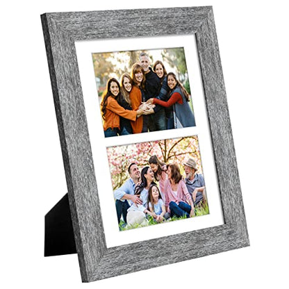 8.5x11 Collage Frame, 2 Open 5x7 Photo Frame Collage for Wall - color: Grey, size: 8.5x11 - (2 open5x7）