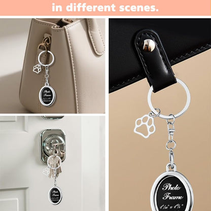Pet Photo Frame Memorial Keychains for Loss of Pet Sympathy Gifts for Dog Loss Paw Print Key Chains for Pet Lovers Remembrance Gift for Women Men Picture Frame Keychain for Women Men