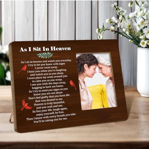 As I Sit in Heaven Wood Picture Frame,Memorial Sympathy Gifts for Loss of Loved One,Condolences Gift for Loss of Loved One,Bereavement Gifts Idea for Mom Father - style: Grandma-2
