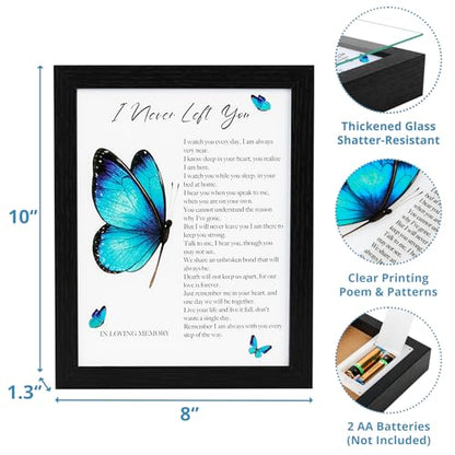 Memorial Gifts LED Shadow Box Sympathy Condolences Grief Butterfly Wings - size: Butterfly Wings