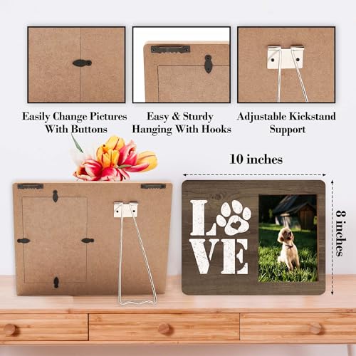 Dog Picture Frames, Puppy Photo Frame, Love Dogs Frames For Pictures, Pet Memorial Gifts, Farmhouse Home Living Room Bedroom Office Decoration -03 - style: Love Dogs 3