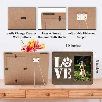 Dog Picture Frames, Puppy Photo Frame, Love Dogs Frames For Pictures, Pet Memorial Gifts, Farmhouse Home Living Room Bedroom Office Decoration -03 - style: Love Dogs 3
