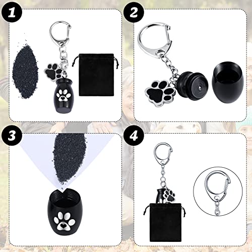 Tudomro 2 Pcs Pet Urn Keychain for Ashes Dog Cat Paw Print - color: Cute Style