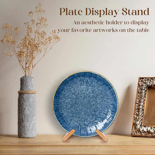XKDOUS 2 Pack Plate Stand for Display Wood Picture Frame Cookbook Holders - color: Bamboo, size: 6.5'' 2 Pack
