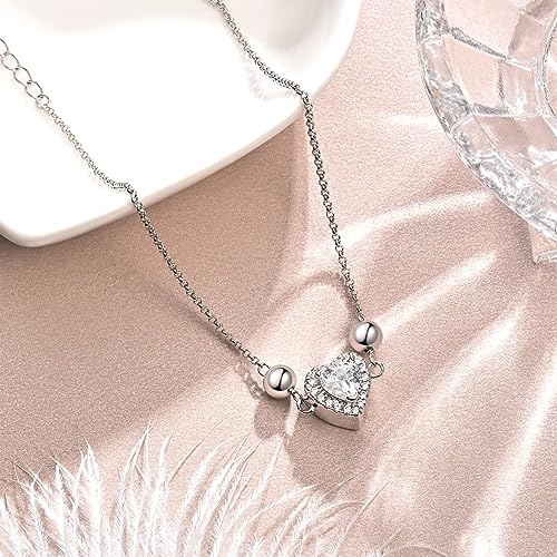 925 Sterling Silver Urn Bracelet for Ashes Women Cremation Jewelry | Memorial Keepsake Bracelet with Hidden Ashes Holder, Meaningful Remembrance Jewelry Gift for Loss of Loved One - style: Heart Urn Bracelet