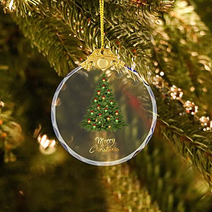 Christmas Ornaments Crystal Hanging, Christmas Tree Glass Ornament Hanging Craft Collectibles for Trees Home Party Gifts - color: Christmas Tree