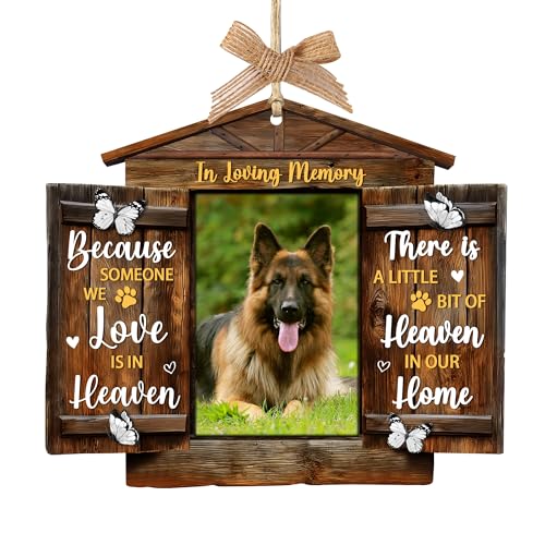 DIY Dog Memorial Picture Frame Ornament in Loving Memory Ornament for Pets Lover Because Someone We Love is in Heaven There is A Little Bit of Heaven in Our Home Sympathy Gift for Loss of Dog Cat - color: Diy Pet Memory Ornament - 1