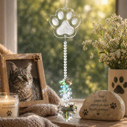 Pet Memorial Suncatcher, Dog Memorial Gifts, Pet Loss, Pet Sympathy, Thoughtful Dogs and Cats Remembrance, Bereavement Gifts - Green - color: Green