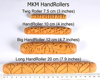 MKM Pottery Tools Wood Twig Rollers for Clay (TW-30 Paw Prints) - color: TW-30 Paw Prints