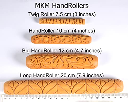 MKM Pottery Tools Wood Twig Rollers for Clay (TW-24 Honeycomb) - color: TW-24 Honeycomb