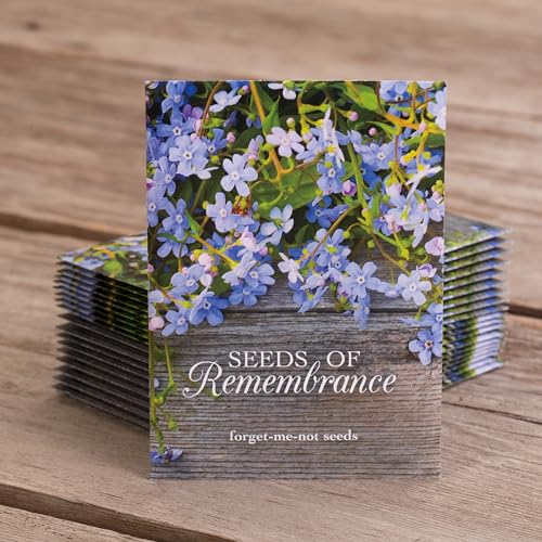 Bentley Seed Co. | Seeds of Remembrance | Pre Filled Non-GMO, Non-Coated Forget Me Not Seeds Packets | Perfect Memorial Service Giveaways and Celebration of Life Decorations | Pack of 25 - style: Seeds of Remembrance Forget-Me-Not Seeds