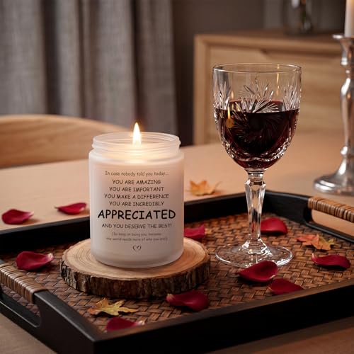 Thank You Gifts for Women, Inspirational Gifts for Women, Birthday Candles | Thoughtful Gifts for Women Friend Mom Girlfriend - You're Amazing Candle, 7oz 45 Hours Lavender & Eucalyptus Scented Candle - color: Merit