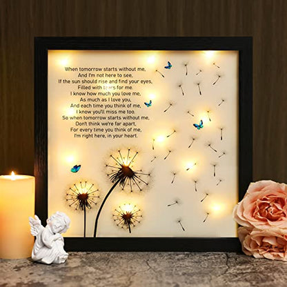 Memorial Gifts LED Shadow Box Sympathy Gift Condolences Grief Dandelion - size: Dandelion