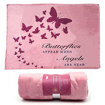 Memorial Blanket for Loss of Loved One - Soft Fleece Sympathy Throw, Hug from Heaven, in Loving Memory Gift, Bereavement Comfort Blanket, 70 x 50 Inches