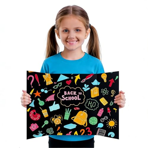 3-Pack Black Trifold Display Boards, 24 x 16 Inches Tri-Fold Corrugated Presentation Boards for Classroom Projects, Science Fairs, Business Events, and Exhibits - style: Black-3 Pack