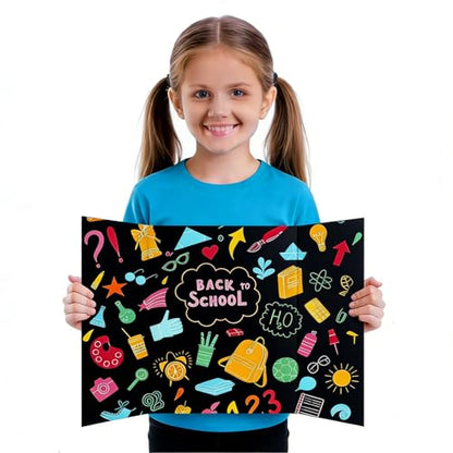 3-Pack Black Trifold Display Boards, 24 x 16 Inches Tri-Fold Corrugated Presentation Boards for Classroom Projects, Science Fairs, Business Events, and Exhibits - style: Black-3 Pack