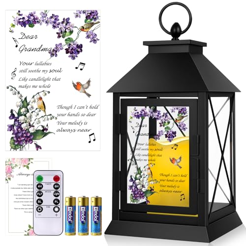 Memorial Candle Lantern with Flickering LED Candle and Remote Control Bereavement Sympathy Gifts in Memory for Loss of Grandma Remembrance Gift (Grandma) - color: Grandma