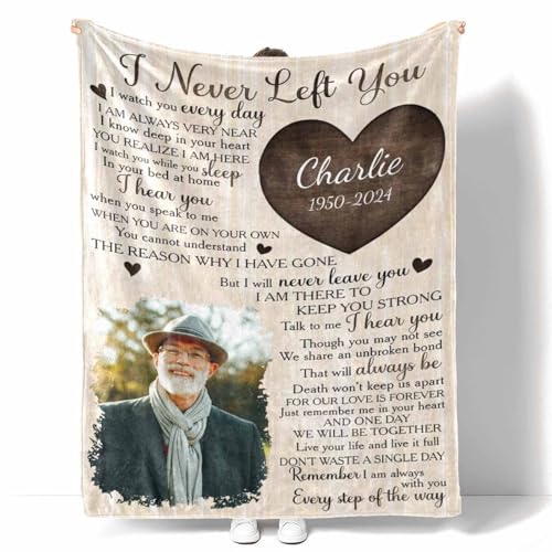 Custom Memorial Blanket with Photos for Loss of Loved One Personalized | Sympathy Gift Personalized Bereavement Blanket for Husband Wife Son Daughter - color: Custom Memorial-109
