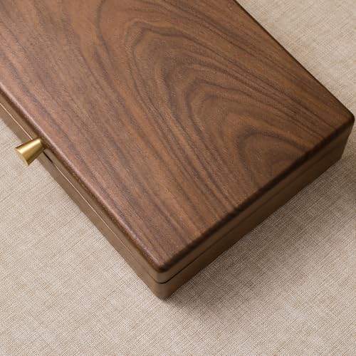 Black Walnut Wooden Jewelry Box, Velvet Lined Necklace Organizer for Women - color: 1 Layer