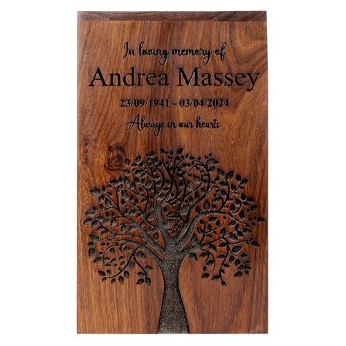 Personalized Wooden Cremation Urns for Human Ashes,Tree of Life Design, Memorial Urn for Adult Male, Female, Pet, Dog, Cat, Burial Urn for Ash, Custom Size Selection from XS to XXL (12 lbs to 250 lbs)