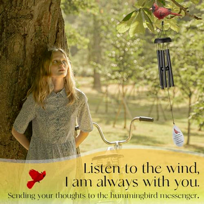 Cardinal Memorial Wind Chimes for Outside, Sympathy Gifts for Loss of Loved One, Ideal Funeral Bereavement Gifts for Loss of Mom and Dad