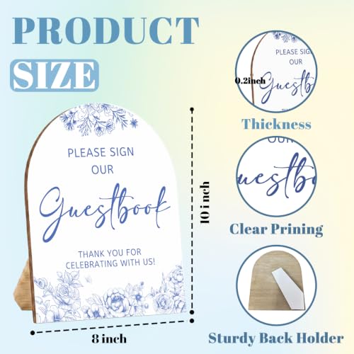 Wedding Signs, Please Sign Our Guestbook Wooden Stand Sign for Reception - color: Guestbook
