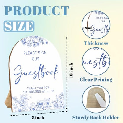 Wedding Signs, Please Sign Our Guestbook Wooden Stand Sign for Reception - color: Guestbook