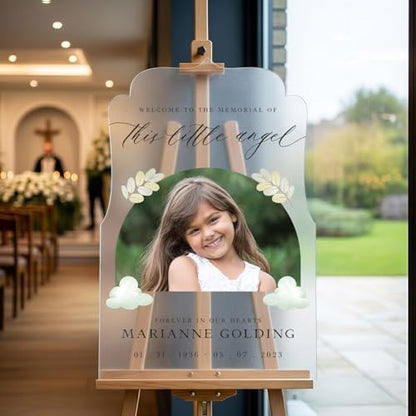 Personalized Memorial Welcome Sign With Photo - Custom Forever In Our Hearts Funeral Welcome Sign - Customized Sign Perfect For Celebrating The Life Of Your Late Loved One - color: Sign 6
