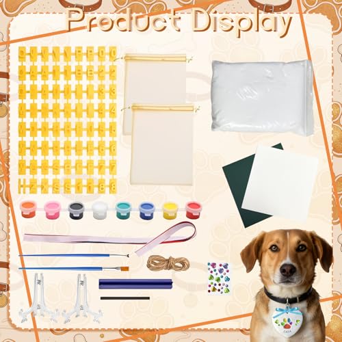 KEEPFINE Pet Paw Print Impression Kit for Dogs Cats with Trinkets, DIY Clay Keepsake, Personalized Gifts for Pet Lovers
