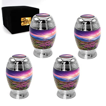 Heaven on Earth Keepsake Urns for Human Ashes with Velvet Gift Box for Cremation Keepsakes for Ashes - Small Cremation Urn and Small Keepsake Urn Set of 4 - color: Heaven on Earth