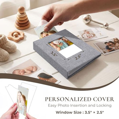 Vienrose 4x6 Mini Photo Album, 2 Pack, 52 Photos, Grey - color: Grey, size: 4x6 26 Pockets