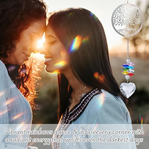 Memorial Gifts for Loss of Loved One, Unique Sympathy Gift Idea Crystal Ball Suncatcher, Rainbow Bereavement Grief Gift Box for Loss of Mom Dad Husband Son Daughter Dog,Tree of Life