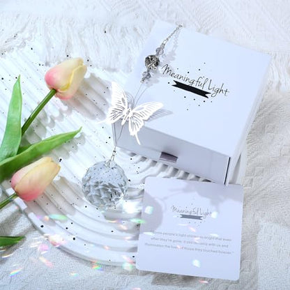 Modern Memorial Gifts: Bereavement Gift Ideas - Symbolic Rainbow Crystal Suncatcher, Funeral Gifts For Loss Of Loved One - color: Butterfly