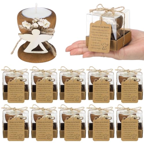 Nuanchu 12 Set Funeral Memorial Candles Holders Funeral Keepsakes, Classic