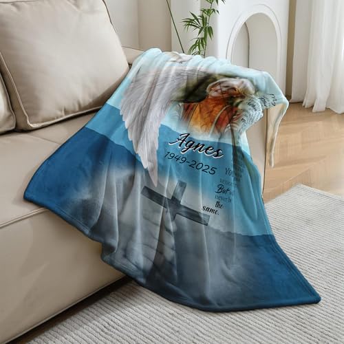 Vsmoedb Custom Memorial Blanket with Pictures for Loss of Loved One - color: Select15