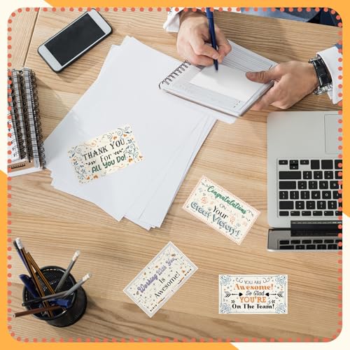 Yeaqee Employee Appreciation Cards Kudos Notes Motivational Blank,Drawing - style: Drawing