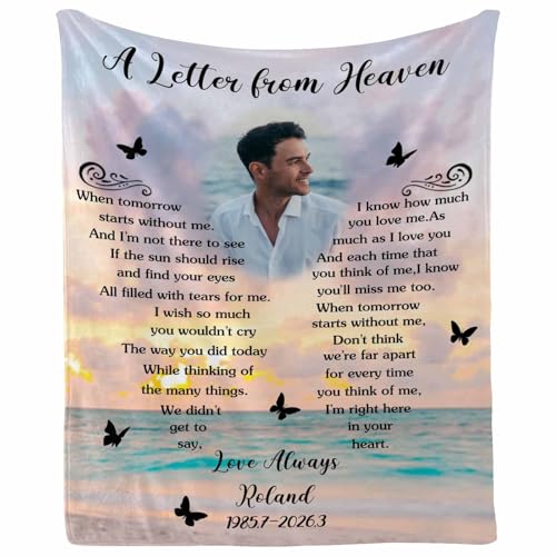 Customized Memorial Blankets with Photos for Loss of Mother Dad Grandma Grandpa Made in USA - color: New Design 16