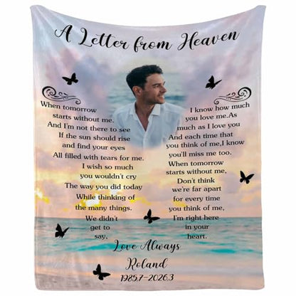 Customized Memorial Blankets with Photos for Loss of Mother Dad Grandma Grandpa Made in USA - color: New Design 16