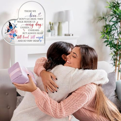 Condolences Remembrance Gifts for Loss Sympathy Grieving Friends | Bereavement Memorial Gift for Loss of Mother Dad Daughter Husband Grandma Acrylic Memorial Plaque Table Decor