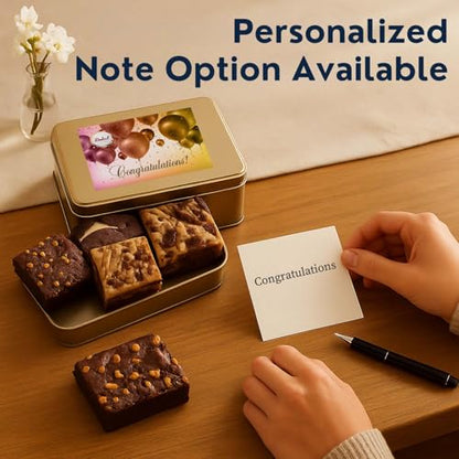 Congratulations Gifts For Women Congratulations Gift Basket - 8 Individually Wrapped Brownies Freshly Baked in a Variety of Flavors - Dulcet's Signature Flavored Fudge Brownies - Gift Box Comes with Congratulations Card - style: Congratulations