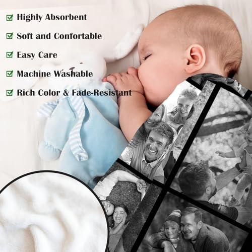 XINLING Custom Memorial Blanket with Pictures for Loss of Loved One Personalized Photo Blanket Customized Sympathy Gifts in Memory of Mom Dad Grandma Grandpa(9 Photos) - color: 9 Photos