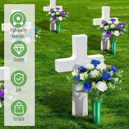 10-Pack Cemetery Vases with Spikes for Graves - color: Green